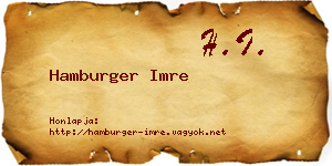Hamburger Imre névjegykártya